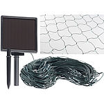Lunartec Lichternetz Outdoor: Solar-LED-Lichternetz, 198 LEDs, kaltweiß, 3 x 3 m, IP44 (LED Netz)