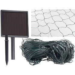 Lunartec Solar Lichtervorhang: Solar-LED-Lichternetz, 144 LEDs, weiß, 2 x 2 m, IP44 (Solar Lichtervorhang außen)