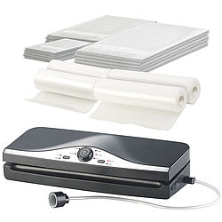 Rosenstein & Söhne Vakuum Gerät: 2in1-Akku-Vakuumierer für Folien und Dosen, 70 kPa, 1.500 mAh (Vakuumiergerät Akku)