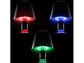 Lunartec akkubetriebene Lampen: LED-Flaschenverschluss-Leuchte mit RGBW-LEDs und Akku, IP44 (Lampen für Flaschen)