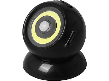 Luminea LED Strahler kabellos: 4er-Set Akku-COB-LED-Strahler, Bewegungssensor, 360°, 100 lm, schwarz (Akku LED-Lampe mit Bewegungsmelder)