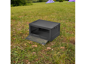 Xcase Kisten mit Deckel: 8er-Set faltbare Aufbewahrungsboxen mit Deckel, 8 Rollen, 45l, schwarz (Aufbewahrungsbox mit Sichtfenster)
