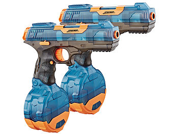 Speeron Kinder Wasserpistolen: 2er-Set Akku-Wasserpistolen mit großem Wassertank 500 ml (Akku Kinder Wasserpistolen)
