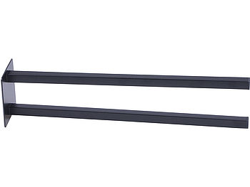 BadeStern Küchenhandtuchhalter: Zweiarmiger Handtuchhalter, ohne Bohren, Edelstahl, 39 cm, schwarz (Geschirrhandtuchhalter)