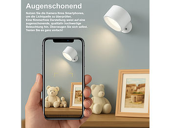 Lunartec Klemm-Leuchte: 2er-Set 3in1-Akku-Magnet-Leuchten mit Tisch-, Wand- und Klemmhalterung (Akkuleuchte mit Magnet und Clip)