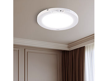 Luminea Akku Deckenleuchte: LED-Akku-Decken- und Wandleuchte, Bewegungssensor, Fernbedienung (Deckenlampe Akku)