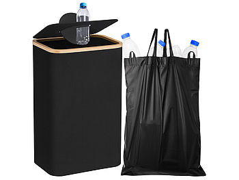 infactory Flaschensammler: Pfandflaschen-Sammelbehälter mit integrierter Tragetasche, 100 Liter (Flaschensammler für Pfandflaschen)
