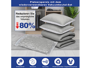 PEARL Vakuumbeutel für Kleider: 30er-Set Vakuumbeutel für Kleidung, wiederverwendbar, 5 Größen (Vakuumbeutel-Aufbewahrungsbeutel)