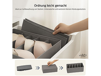 infactory Aufbewahrung Regal: 8er-Set Faltbare Schubladenorganizer-Zellen für Kleidung (Unterwäsche-Aufbewahrungsbox)