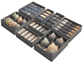 infactory Aufbewahrung Regal: 8er-Set Faltbare Schubladenorganizer-Zellen für Kleidung (Unterwäsche-Aufbewahrungsbox)