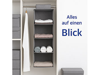 infactory Organizer Kleiderschrank: 2er-Set Hängeorganizer für Kleiderschrank mit 4 Fächern (Hänge-Organizer)
