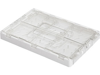Rosenstein & Söhne Kühlschrankboxen: 4er-Set faltbare Kühlschrank-Organizer, transparent, 22,5 x 15 x 9 cm (Kühlschrank Körbe)