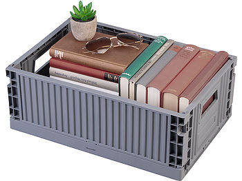 Rosenstein & Söhne Faltbox: 4er-Set Kunststoff-Aufbewahrungskisten, stapelbar, 43 x 29,5 x 16 cm (Falt-Boxen)
