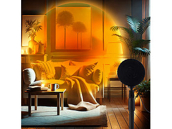 PEARL Deko Lampe Wohnzimmer: 4er-Set LED-Sonnenuntergangsleuchten, Teleskop-Ständer, USB (LED-Sonnenuntergangslampe)