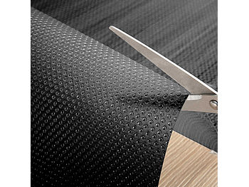 Rosenstein & Söhne Kühlschrank-Pad: Schubladen-Antirutschmatte, lebensmittelecht, 30 x 150 cm, schwarz (Schubladeneinlage für Kühlschrank)