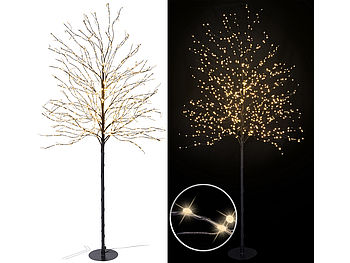 Lunartec Lichterbaum Outdoor: 2er-Set LED-Deko-Bäume mit 900 LED-Knospen, 150 cm, IP44 (Lichterbaum aussen)