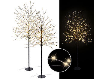 Lunartec Lichterbaum Outdoor: 2er-Set LED-Deko-Bäume mit 900 LED-Knospen, 150 cm, IP44 (Lichterbaum aussen)