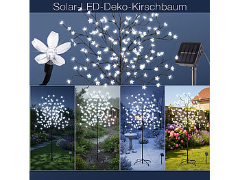 Lunartec LED Baum außen: Solar-LED-Deko-Kirschbaum mit 152 beleuchteten Blüten, 150 cm, IP44 (Deko Kirschblütenbaum)