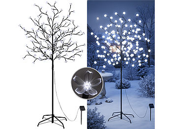 Lunartec LED Deko Baum: Solar-LED-Deko-Kirschbaum mit 152 beleuchteten Blüten, 150 cm, IP44 (LED Baum außen)
