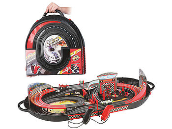 Circuit De Voiture Enfant 4,5 M – Piste Flexible Avec 2 Voitures, Ventouses, Sac De Rangement – Cadeau 3 Ans+