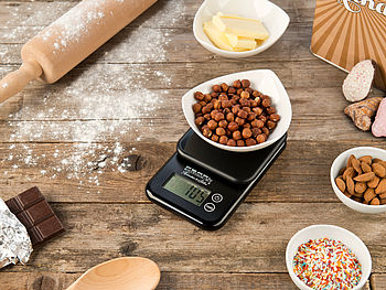 PEARL Briefwaage: Kompakte Digitalwaage mit Touchbedienung für Küche und Büro, bis 3 kg (Küchenwaagen)