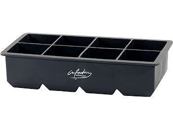 infactory Eiswürfelform groß: XXXL-Eiswürfelform für 8 Eiswürfel, 5x5x5cm, 3er-Set je 1 Liter (Eiswürfelbehälter groß)