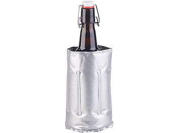 infactory Kühlmanschette Flasche: 6er-Set Flaschenkühler mit Klettverschluss für Ø 75