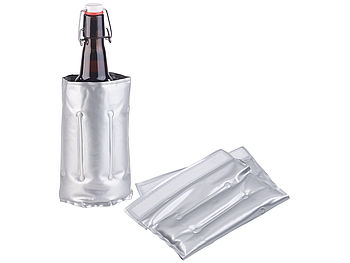 infactory Kühlmanschette Flasche: 6er-Set Flaschenkühler mit Klettverschluss für Ø 75