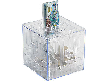 infactory Sparbüchse: 2er-Set Spardosen mit 3D-Kugel-Labyrinth (Urlaubsgeld- Spardose)