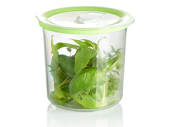 Rosenstein & Söhne Vakuum Dose: Runde Vakuumierdose mit 1 Liter Volumen, 14,2 x 12,3 cm (Vakuum-Frischhaltedosen)