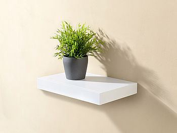 Carlo Milano Wandregal klein: Wandregal mit versteckter Schublade, 40 x 5 x 25 cm, weiß (Regal mit Geheimfach)