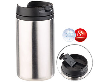 Rosenstein & Söhne Thermotasse: Edelstahl-Isolierbecher für warm & kalt, doppelwandig, 280 ml, 3er-Set (Coffee to Go Tasse)