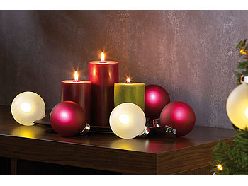 Lunartec Weihnachtskugel LED: Beleuchtete Weihnachtsbaum-Kugeln, Glas, 6 Stück (Versandrückläufer) (Weihnachtskugeln mit Beleuchtung)