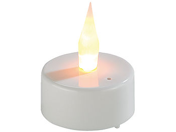 Lunartec Elektrische Teelichter: LED-Teelichter mit Luftzugsensor und beweglicher Flamme, 4er-Set (LED Teelichter zum Auspusten)