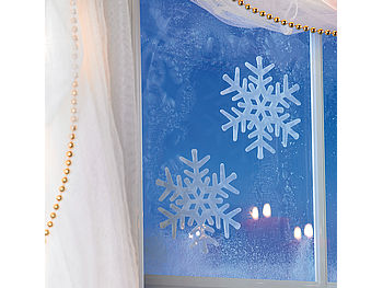 infactory Fensterbilder: Schneeflocken-Fensterdeko 