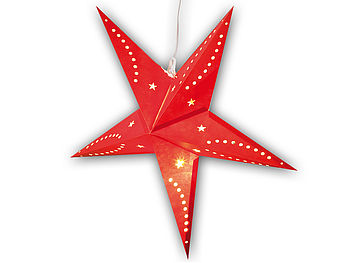Lunartec Weihnachtssternlampe: 3D-Weihnachtsstern-Lampe, Stern aus Papier, 60 cm, rot (Papierstern Lampe)