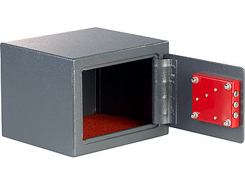 Xcase Kleiner Tresor: Kompakter Stahlsafe mit 2 Doppelbart-Schlüsseln, 5 Liter (Minitresor)