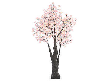 Luminea Leuchtbaum: LED-Deko-Kirschbaum, 384 beleuchtete Blüten, 150 cm, für innen & außen (Leuchtbaum außen)