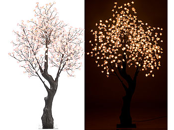 Luminea LED Kirschblütenbaum: LED-Deko-Kirschbaum, 576 beleuchtete Blüten, 200 cm, für innen & außen (LED Baum Kirschblüten)