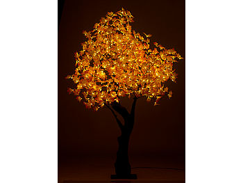Luminea Beleuchteter Baum: LED-Deko-Ahornbaum, 576 beleuchtete Herbstblättern, 200 cm, für innen (LED Bäume)