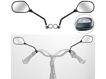 Lot De 2 Rétroviseurs Vélo – Rotation 360°, Anti-vibrations – Montage Rapide Sans Vis – Compatible 15-35 Mm