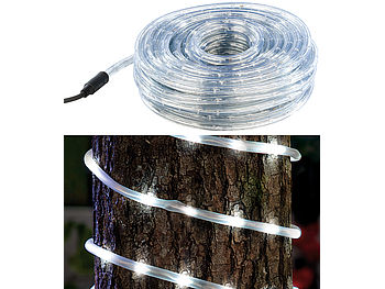 Lunartec Lauflichtschlauch: LED-Lichtschlauch für Innen- & Außenbereich, 720 LEDs,20 m, weiß, IP44 (Lichtschlauch außen)