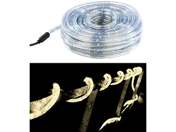 Lunartec Lichterschlauch: LED-Lichtschlauch Innen- & Außenbereich, 720 LEDs,20 m, warmweiß, IP44 (LED Lichterschlauch)