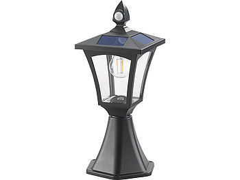 Royal Gardineer Solar Gartenlampen: 2er-Set Solar-LED-Stand- & Wandlaternen, PIR-Sensor, 300 lm (Solarleuchten Gartendeko)