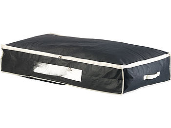 infactory Aufbewahrung unter Bett: Unterbettkommode mit Sichtfenster & Handgriffen, 100x48x18 cm, schwarz (Unterbett-Aufbewahrungstaschen)