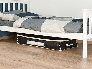 infactory Aufbewahrung unter Bett: 4er-Set Unterbettkommoden mit Sichtfenster & Handgriffen, 100x48x18 cm (Unterbett-Aufbewahrungstasche)