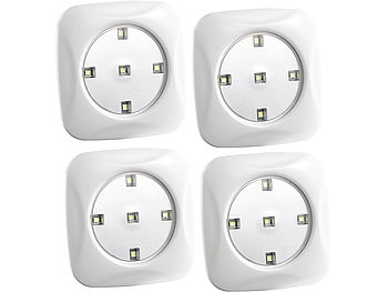 Lunartec LED Spot Batterie: 4er-Set LED-Lichter 