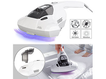 Sichler Milbenstaubsauger: 2in1-Milbensauger und UV-C-Flächendesinfektion, Vibration, HEPA-Filter (UV-c-Hygiene Sauger)