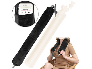 infactory Schlauchwärmflasche: Lange Nacken-Wärmflasche mit abnehmbarem Fleece-Bezug, 2 Liter, 72 cm (Schlauchwärmeflasche)