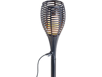 Luminea LED Fackel: LED-Gartenfackel, realistisches Flammenflackern, 2.200-mAh-Akku, IP44 (LED Fackeln)
